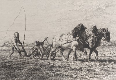 耕作，1864年。 作者 查尔斯·埃米尔·雅克