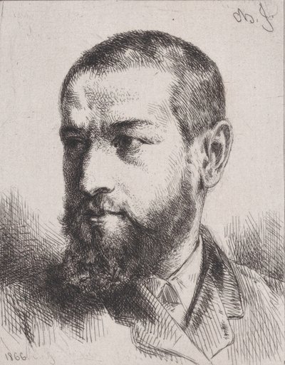 J.J. Guiffrey的画像，1866年。 作者 查尔斯·埃米尔·雅克