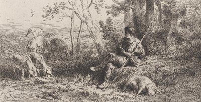 小猪群，1864年。 作者 查尔斯·埃米尔·雅克