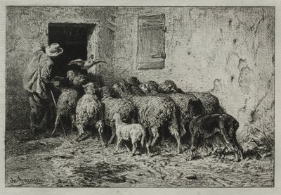 回归，1864年。 作者 查尔斯·埃米尔·雅克