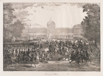Review of the Tuileries, early 19th century (litho) 作者 查尔斯·艾蒂安·皮埃尔·莫特