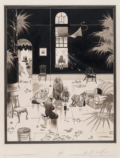 美国的俱乐部生活，野餐者，1933 年之前（纸上钢笔和墨水） 作者 查尔斯·福贝尔