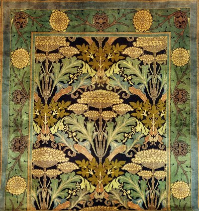 带有花朵图案的Donegal羊毛地毯，约c.1903（羊毛） 作者 查尔斯·弗朗西斯·安妮斯利·沃西