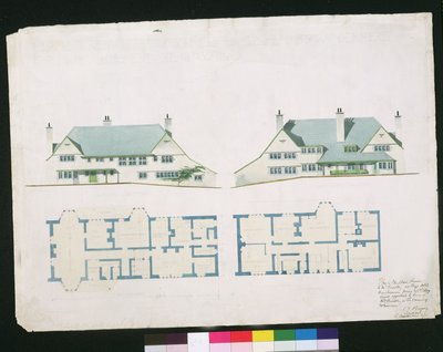 房子将建于Gartmel Fell Gillhead，温德米尔为JW Buckley Esquire，1899年（wc和铅笔在纸上） 作者 查尔斯·弗朗西斯·安妮斯利·沃西
