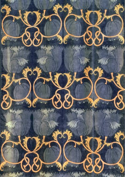 罂粟花，由GP＆J。Baker制造，c.1888（印花平绒） 作者 查尔斯·弗朗西斯·安妮斯利·沃西