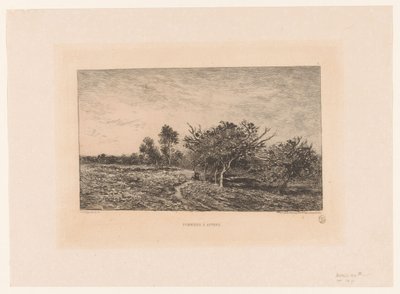 苹果树景观
Pommiers à Auvers.(物品上的标题） 作者 查尔斯·弗朗索瓦·杜比尼