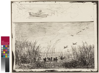 沼泽与鸭子，1862年 作者 查尔斯·弗朗索瓦·杜比尼