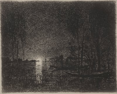 夜床，最早的印象是1862年，于1921年印刷。 作者 查尔斯·弗朗索瓦·杜比尼