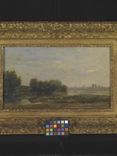 On The Oise (oil on wood) 作者 查尔斯·弗朗索瓦·杜比尼