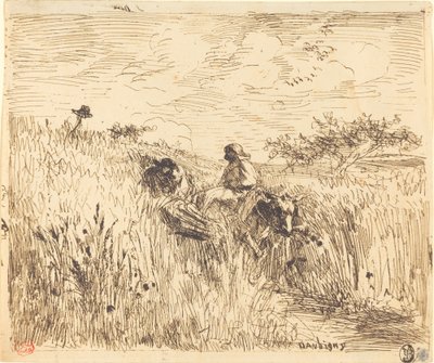 穿过麦田的小路 (Sentier dans les bles) 作者 查尔斯·弗朗索瓦·杜比尼