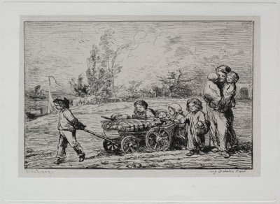 乘船游览：进入Le Botin船上的家具或到船上，1861年。 作者 查尔斯·弗朗索瓦·杜比尼