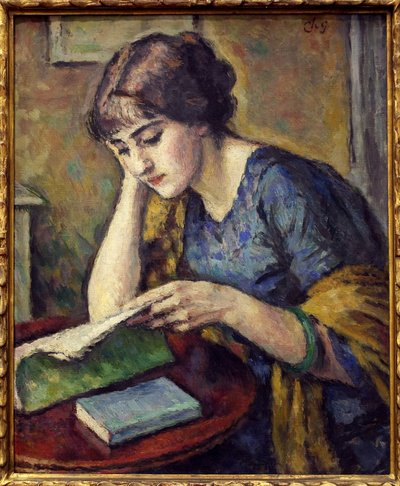 读。 Charles Guerin (1875-1939) 作画，布面油画 作者 查尔斯·盖林