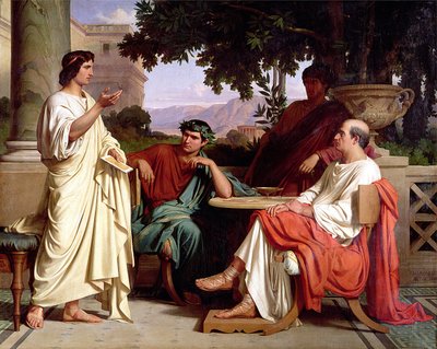 Horace，Virgil和Varius在Maecenas的房子 作者 查尔斯·弗朗索瓦·贾拉伯特