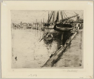 码头，纽约河 作者 Charles Frederick William Mielatz