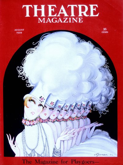 1924 年 8 月美国杂志《剧院杂志》封面上的歌舞表演者（版画） 作者 查尔斯·格斯玛
