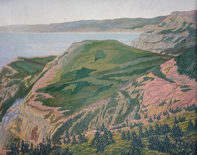 多塞特海岸，约 1927 年（油画）（水彩画版本见 188661） 作者 查尔斯·金纳