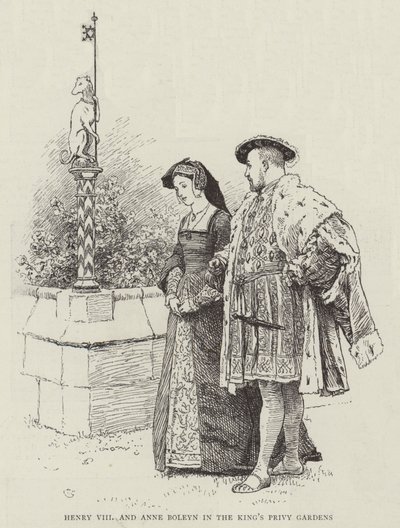 Henry VIII和Anne Boleyn在King&39;s Privy Gardens 作者 查尔斯·格林