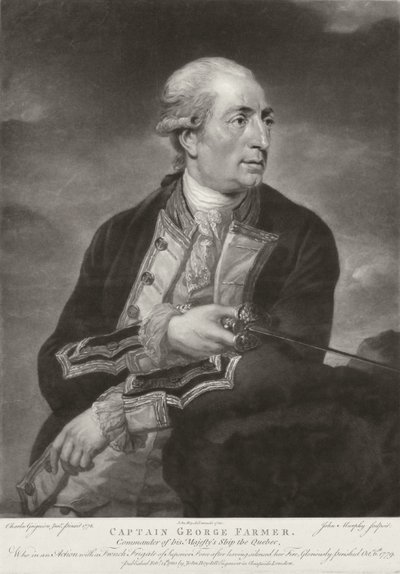 乔治农夫的肖像（1732-79）HMS&39;魁北克&39;的船长，由John Murphy雕刻，酒吧。作者：John Boydell（1719-1804）1780 作者 查尔斯·格里尼翁