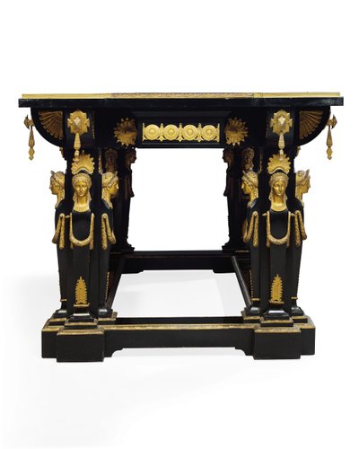 拿破仑三世表，由让·布兰德利（Jean Brandely）设计，镶嵌由E. Varlot，巴黎，约1850-75年（ormolu，镀金铜，乌木和梧桐） 作者 查尔斯·纪尧姆·迪尔