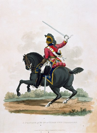 根据最新法规1812&39;，由英国帝国军队的服装，由Colnaghi und Co. 1812-15出版的JC Stadler雕刻的第3或者自己龙族的私人。 作者 查尔斯·汉密尔顿·史密斯