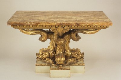 控制台表，归功于Marsh＆Tatham，c.1805（木材，包裹镀金和碧玉） 作者 Charles Heathcote attr.to Tatham