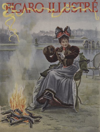 在溜冰者圈。封面的光辉费加罗，1895年1月 作者 Charles Henry Tenre