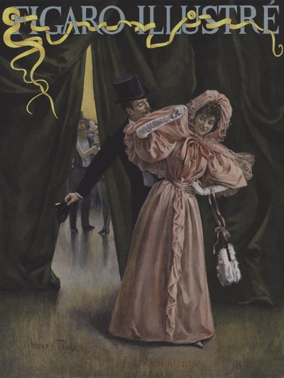 多米诺上升。 Le Figaro Illustre的封面，1896年2月 作者 Charles Henry Tenre