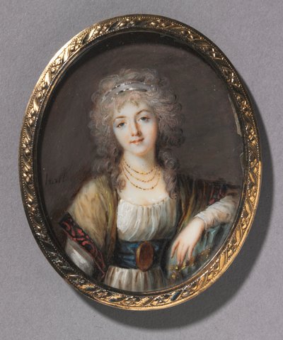 一个年轻女子的画像，c。 1785年。 作者 查尔斯·汉纳德