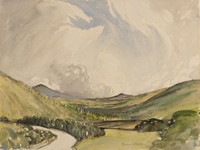 暴风雨的早晨，格雷斯托克，坎布里亚（纸上的wc） 作者 查尔斯·约翰·霍姆斯