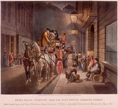 伦敦伦巴德街邮政总局，1827年 作者 查尔斯·亨特
