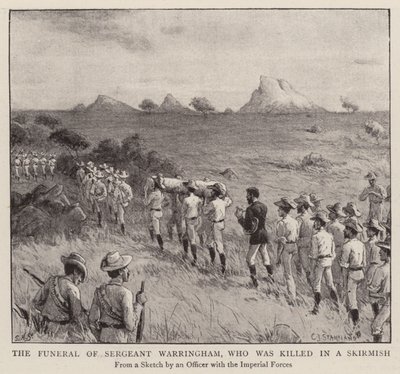 The Funeral of Sergeant Warringham, who was killed in a Skirmish (engraving) 作者 查尔斯·J·斯坦尼兰（后）