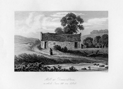 班诺克本（Bannockburn）的米尔（Mill），1488年和1840年在苏格兰詹姆士三世（James III）遇难。 作者 查尔斯·史密斯