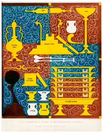 以色列会幕的神圣家具和器皿，1840年，15世纪 作者 查尔斯·史密斯