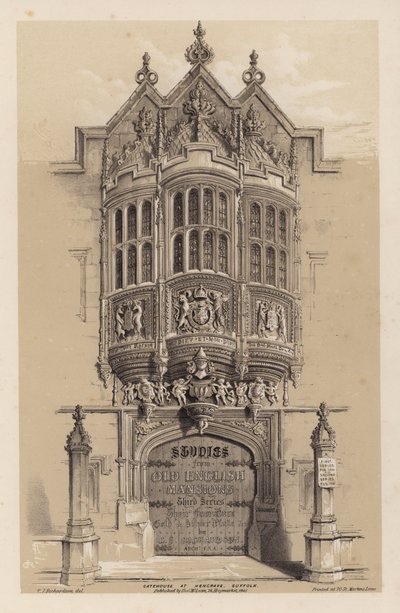 Frontispiece for Old English Mansions, Third Series, by C J Richardson (colour litho) 作者 查尔斯·詹姆斯·理查森