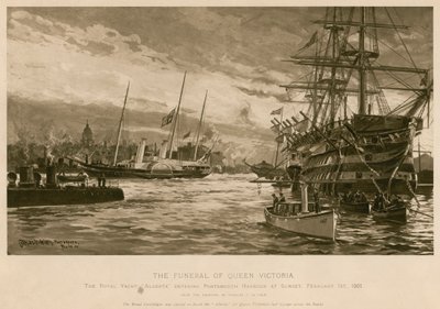 The funeral of Queen Victoria. The Royal Yacht Alberta, carrying the Queen
