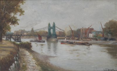 哈默史密斯桥 - 现在的一个 - 后1887年 - 从萨里海岸看 作者 查尔斯·约翰·德·莱西