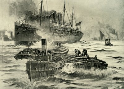 战争的爆发--离开英国前往海角的交通工具》，1900年。 作者 查尔斯·约翰·德·莱西