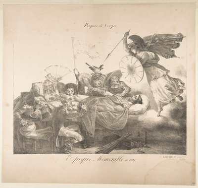 身体餐。 1821年，1821年的难忘时期 作者 查尔斯·约瑟夫·赫尔曼德尔