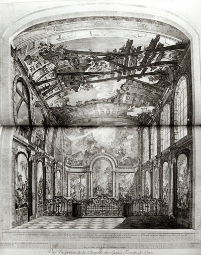 巴黎Hospice des Enfants Trouves教堂的装饰，由Etienne Fessard（1714-77）雕刻c.1750 作者 查尔斯·约瑟夫·纳托尔