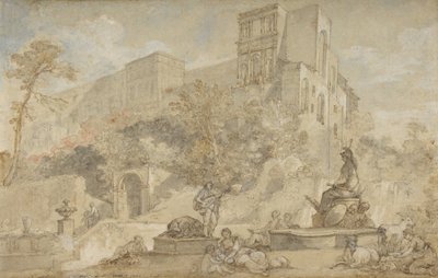 蒂沃利埃斯特别墅的罗马喷泉，1765年。 作者 查尔斯·约瑟夫·纳托尔