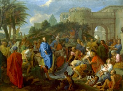基督进入耶路撒冷》，查尔斯-勒布伦（1619-1690），布面油画 作者 Charles Le Brun