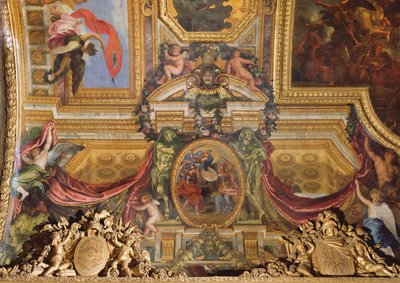 荷兰帮助反对芒斯特主教，1665年，Galerie des Glaces的天花板画 作者 查尔斯·勒布朗