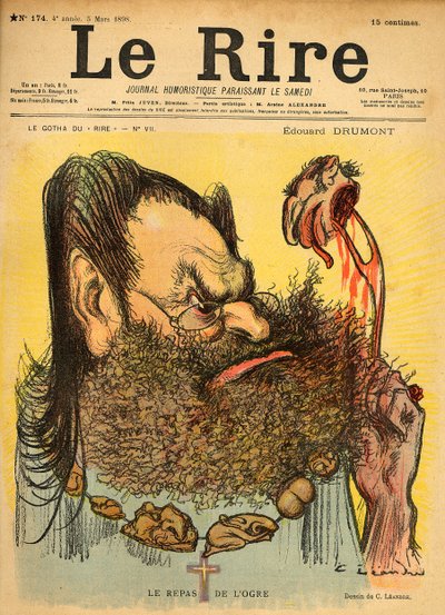 Edouard Drumont的漫画，来自&39;Le Rire&39;的封面，1898年3月5日 作者 查尔斯·莱安德烈