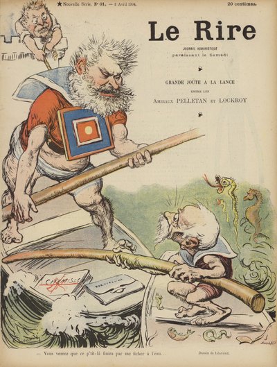 法国政客Camille Pelletan和Edouard Lockroy的漫画。 Le Rire的插图 作者 Charles Leandre