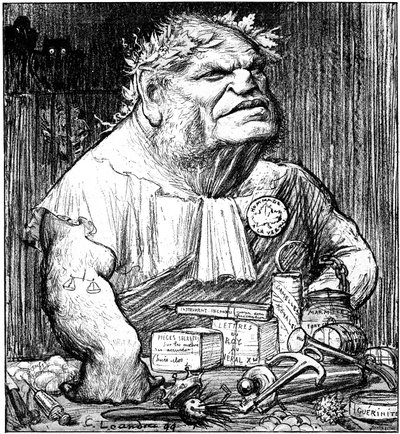 Cartoon of Rene Berenger (1830 - 1915) in the satirical newspaper “Le Rire” (engraving) 作者 查尔斯·莱安德烈