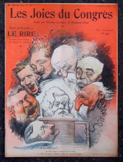 Le Lire》封面，色彩斑斓的讽刺小说 作者 查尔斯·莱安德烈
