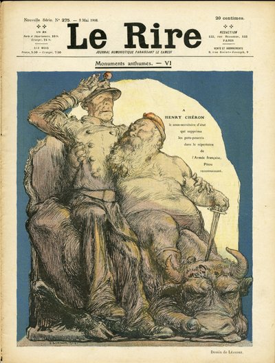 Charles Leandre (1862-1934) 为 Le Rire 封面插图，09/05/08 - Armee - Vache, Cherie Henry (1867-1936) 作者 查尔斯·莱安德烈