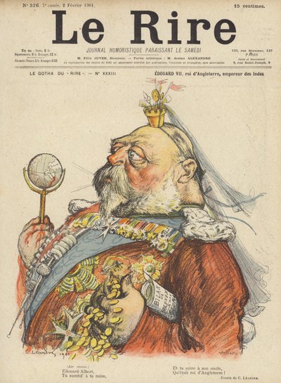 英格兰国王爱德华七世，Le Rire的插图 作者 Charles Leandre