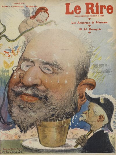 法国政治家Leon Bourgeois。 Le Rire的插图 作者 Charles Leandre