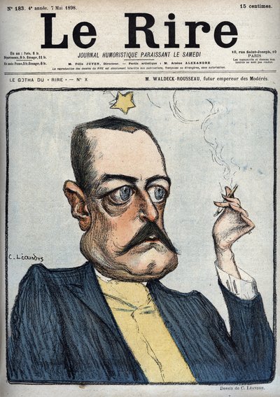 M.Waldeck-Rousseau未来的Moderes皇帝--Pierre Waldeck Rousseau（Waldeck-Rousseau）（1846-1904）的漫画，由Charles Leandre（1862-1934）在5月7日的 "Le Rire "上画的。 作者 查尔斯·莱安德烈